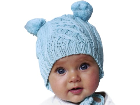 Oobi Little Bear Hat Blue Cable Knit 1-2 Years Peter's of