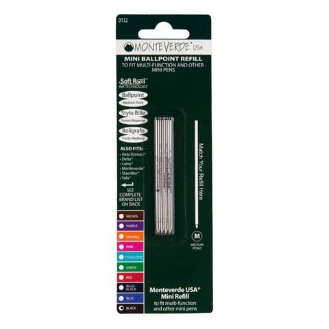 Monteverde - Mini Ballpoint Refill Pack 4pce Black