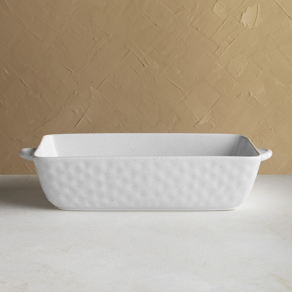 Ecology Speckle Lasagne Tray with Handles Milk 3.1L/20.5cm Peter's