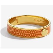 Halcyon Days - Parterre Hinged Bangle Orange & Gold 13mm