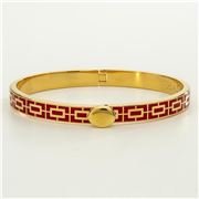 Halcyon Days - Mosaic Hinged Bangle Red & Gold 6mm