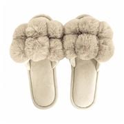 A.Trends - Cosy Luxe Slippers Pom Pom Latte Small/Medium