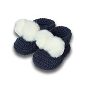 DLUX Baby - Topsy Cotton Crotchet Baby Bootees Navy