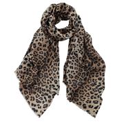 DLUX - Jaguar Animal Print Wool / Silk Tan 190x70cm