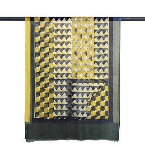 DLUX Scarves - Domino Digi Print Micro Modal Scarf Mustard 180x70cm