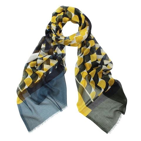 DLUX Scarves - Domino Digi Print Micro Modal Scarf Mustard 180x70cm