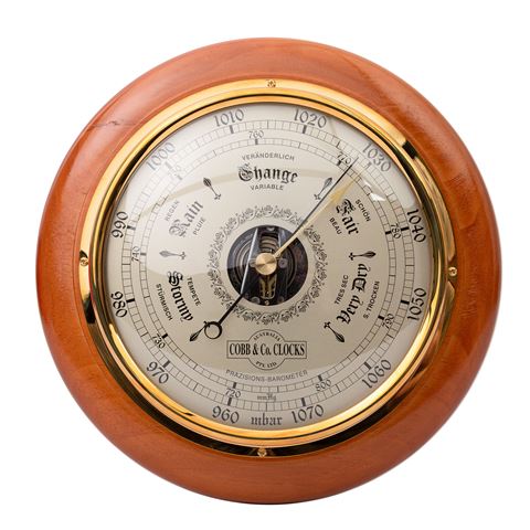 Cobb & Co. - Round Barometer w/Glossy Oak Finish 28cm | Peter's of ...