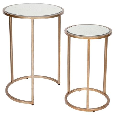Cafe Lighting - Serene Nesting Side Tables Antique Gold
