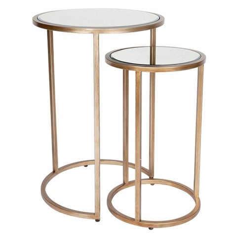 Cafe Lighting - Serene Nesting Side Tables Antique Gold