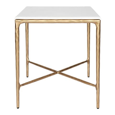 Cafe Lighting Heston Square Marble Side Table Brass - Peter's of Kensington