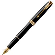 Parker - Sonnet Black w/Gold Trim Fountain Pen Medium Nib