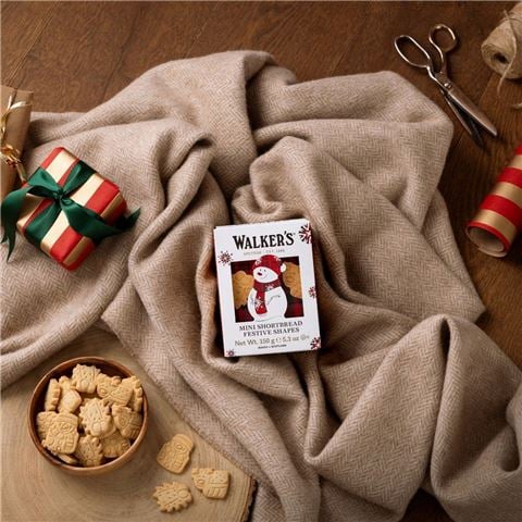 Walkers - 3D Mini Shortbread Festive Shapes Snowman Box 150g