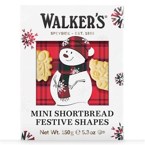 Walkers - 3D Mini Shortbread Festive Shapes Snowman Box 150g