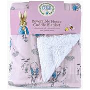 Peter Rabbit - 'CLOUD' Reversible Fleece Cuddle Blanket Pink