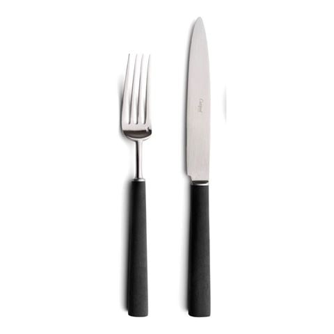 Cutipol - Ebony Matte Black & Stainless Steel Carving Set 2pce