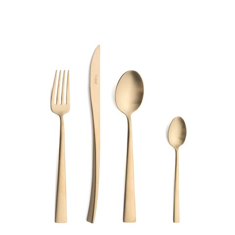 Cutipol - Duna Matte Champagne Cutlery Set 75pce w/Bonus Wooden Canteen