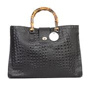 Marlafiji - Verity Leather & Wood Bag Black