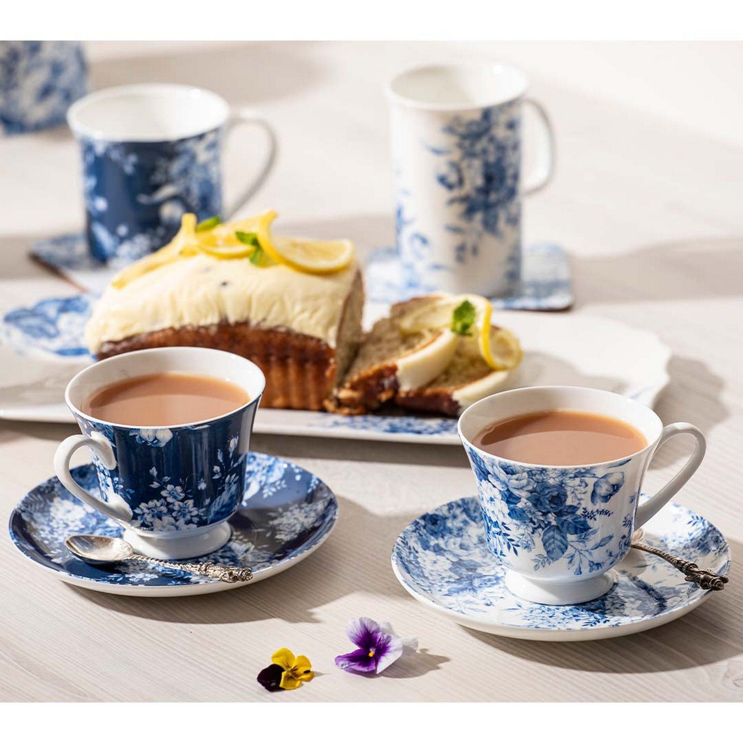 Ashdene - Provincial Garden White Teacup & Saucer | Peter's of Kensington