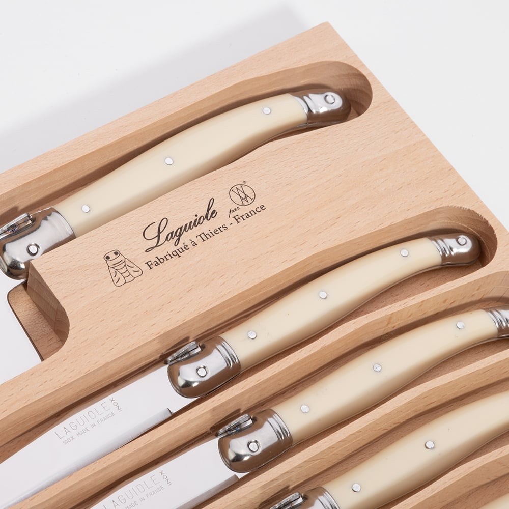 Laguiole Debutante Cheese Knife Ivory Set 6pce Peter's of Kensington