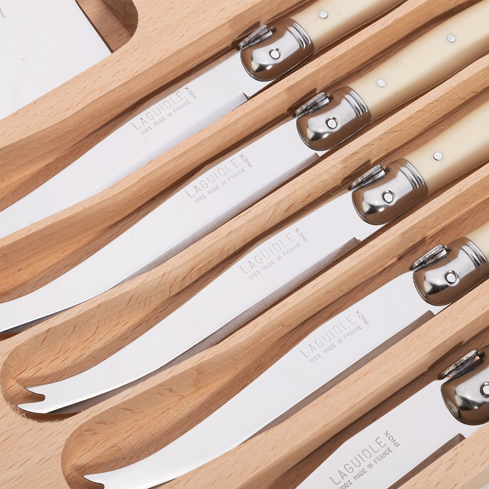 Laguiole Debutante Cheese Knife Ivory Set 6pce Peter's of Kensington