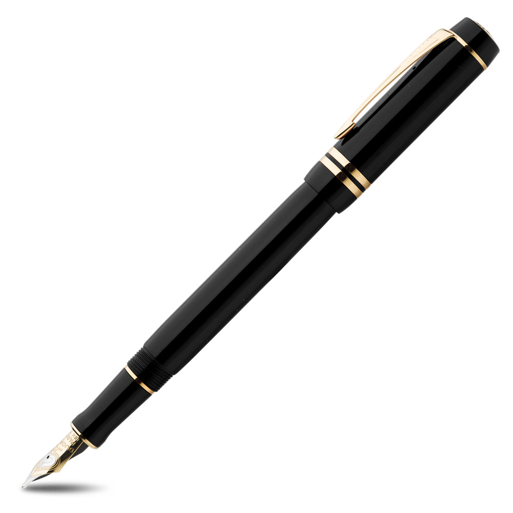 Parker Duofold Black Fountain Pen with Gold Trim