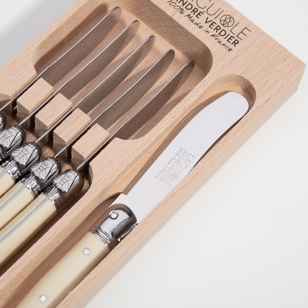 Laguiole Debutante Butter Knife Ivory Set 6pce Peter's of Kensington