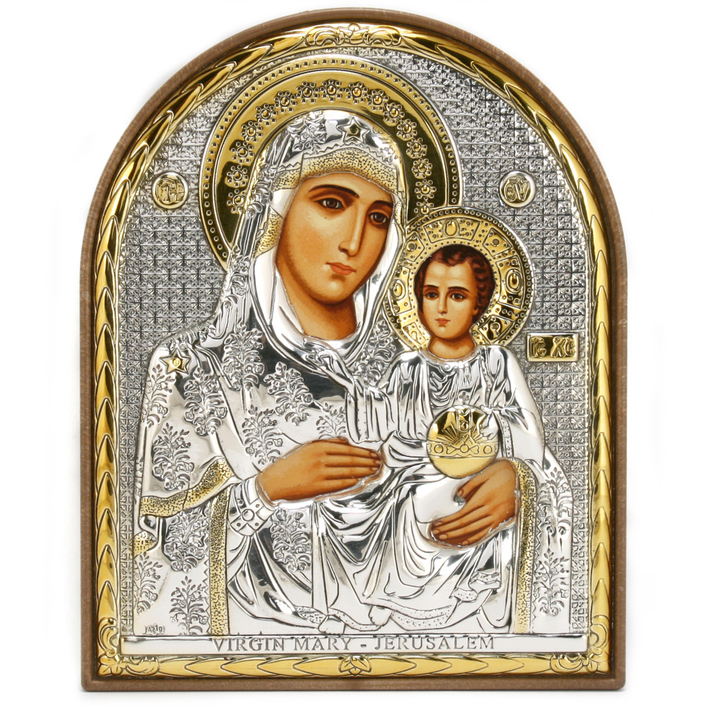 Clarte Icon - Holy Virgin Mary of Jerusalem Gold 10.5cm