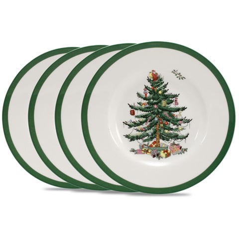 Spode Christmas Tree Bread & Butter Plate Set 4pce 16cm - Peter's of Kensington