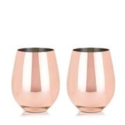 Viski - Copper Stemless Wine Glass Set 2pce 532ml