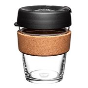 Keepcup - Brew Reusable Glass Coffee Cup Cork Black 340ml