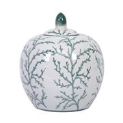 Flair Decor - Ceramic Green And White Pumpkin Jar 20cm