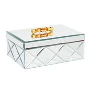 Flair Decor - Mirrored Jewellery Box w/Bamboo Handle 25cm