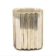 Flair Decor - Ribbed Distressed Gold Glass Vase Sml. 16x14cm