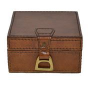 Rossini Leather - Square Box with Stirrups Tan