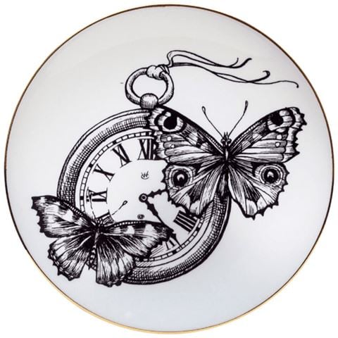 Rory Dobner - Time Flies Butterfly Clock Plate Medium 21cm