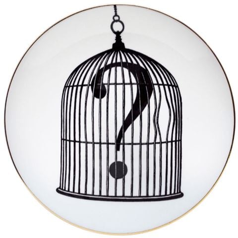 Rory Dobner Question Mark Birdcage Plate Medium 21cm - Peter's of Kensington