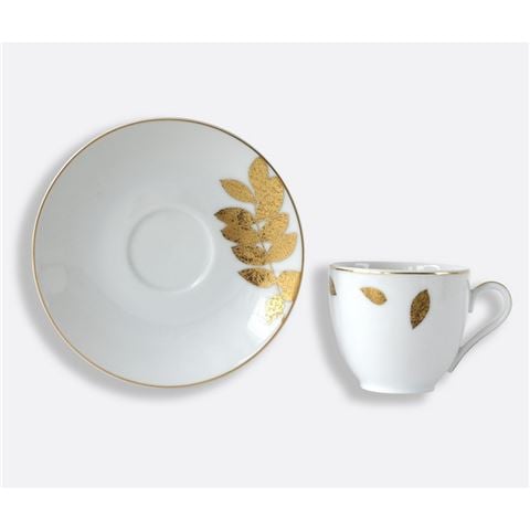Bernardaud - Vegetal Or Espresso Coffee Cup & Saucer