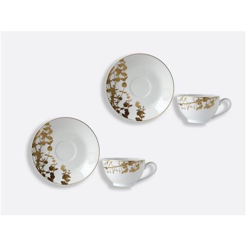 Bernardaud - Vegetal Or Teacup & Saucer 4pce Set