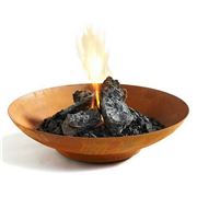 Flaming Coals - Modern Lowline Round Rustic Firepit 80cm