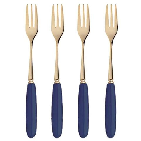 Ashdene - Parisienne Gold Plated Cake Fork Navy Set 4pce