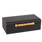 Flair Decor - Jewellery Box w/ Bamboo Handle Black Small