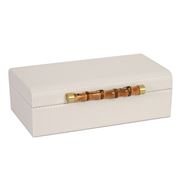Flair Decor - Jewellery Box w/ Bamboo Handle Cream Small