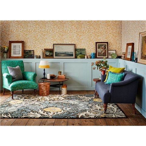 Morris & Co Seaweed Rug Teal 350x250cm - Peter's of Kensington