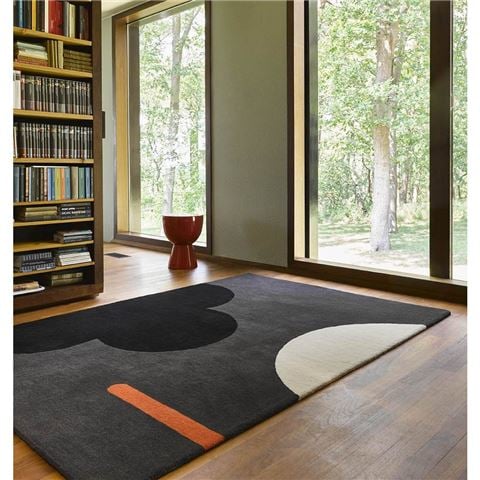 Orla Kiely Geo Flower Rug Graphite 230x160cm - Peter's of Kensington