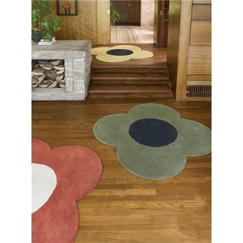 Orla Kiely Flower Rug Tomato 150x150cm - Peter's of Kensington