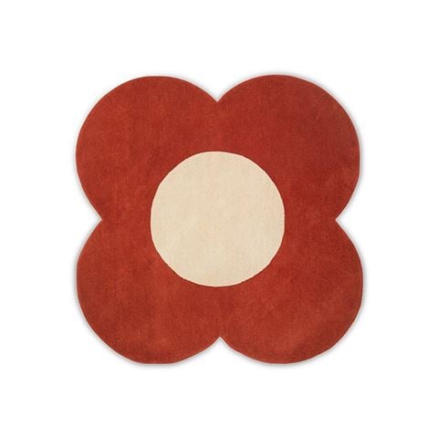 Orla Kiely Flower Rug Tomato 150x150cm - Peter's of Kensington