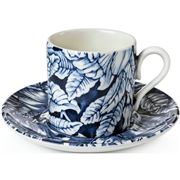Burleigh - Ink Blue Hibiscus Coffee Can & Saucer