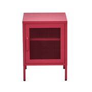 Artissin - Mini Mesh Door Storage Bedside Table Pink