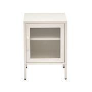 Artissin - Mini Mesh Door Storage Bedside Table White