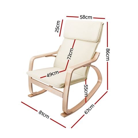 Artiss - Fabric Rocking Armchair Beige